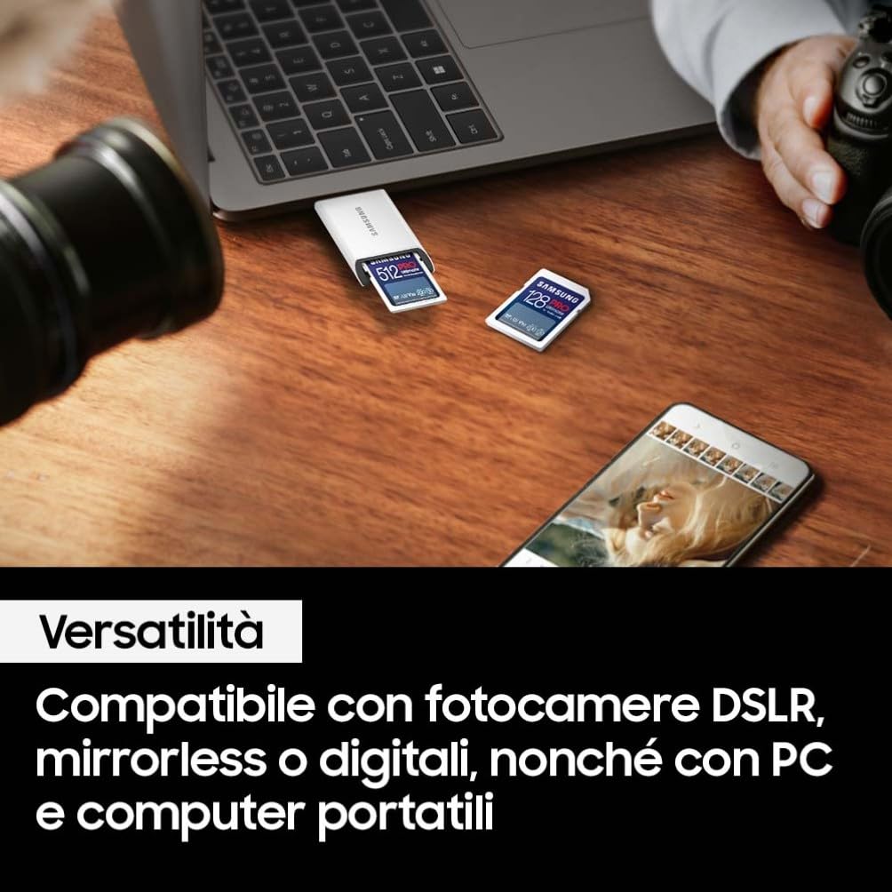 Samsung Memorie PRO Ultimate Scheda SD per Fotografia da 128GB, UHS-I U3, Fino a 200 MB/S (MB-SY128S/WW)