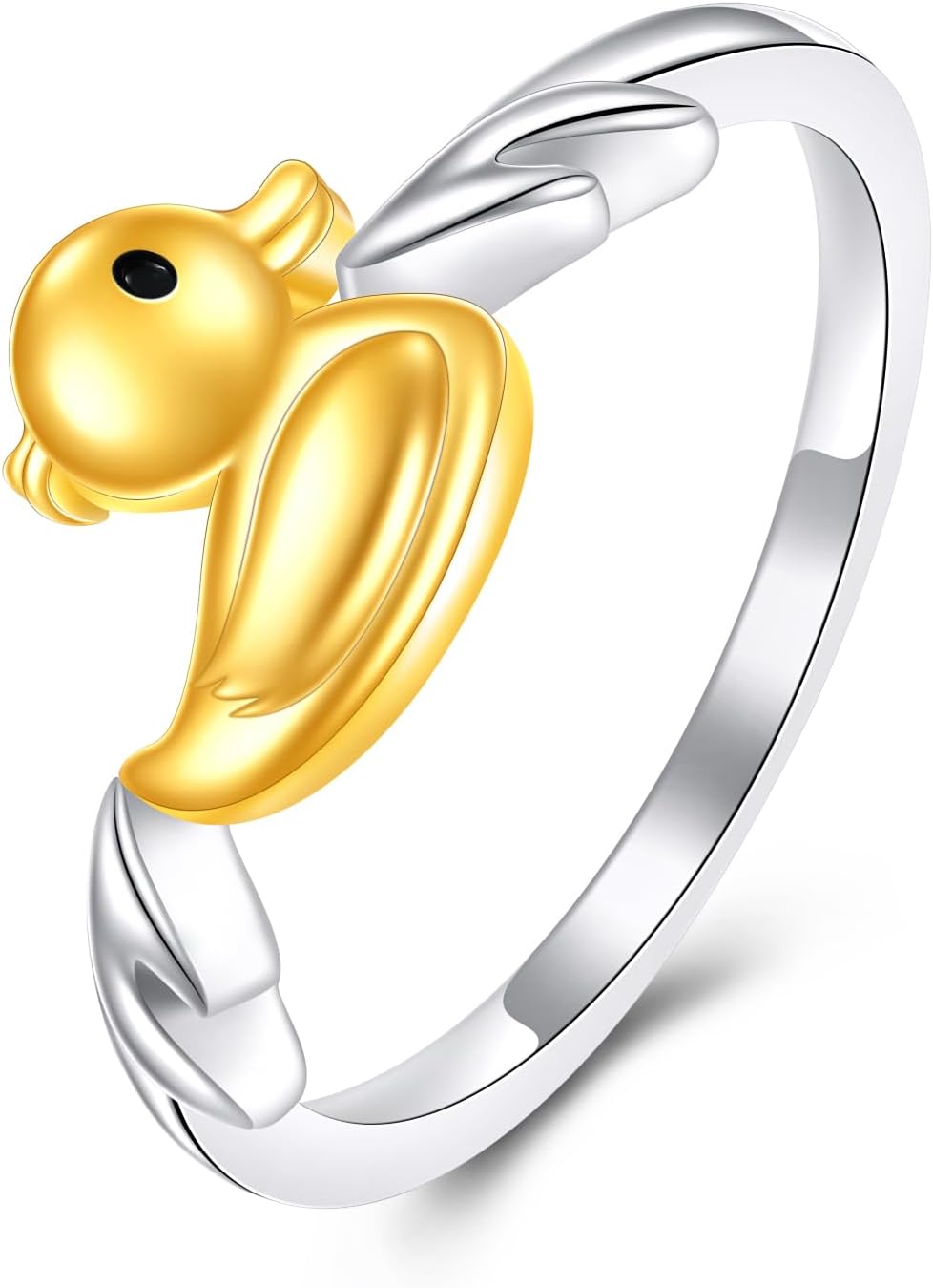 CRMAD Duck Ring for Women Sterling Silver Duck Ring Cute Animal Jewelry Gift for Women