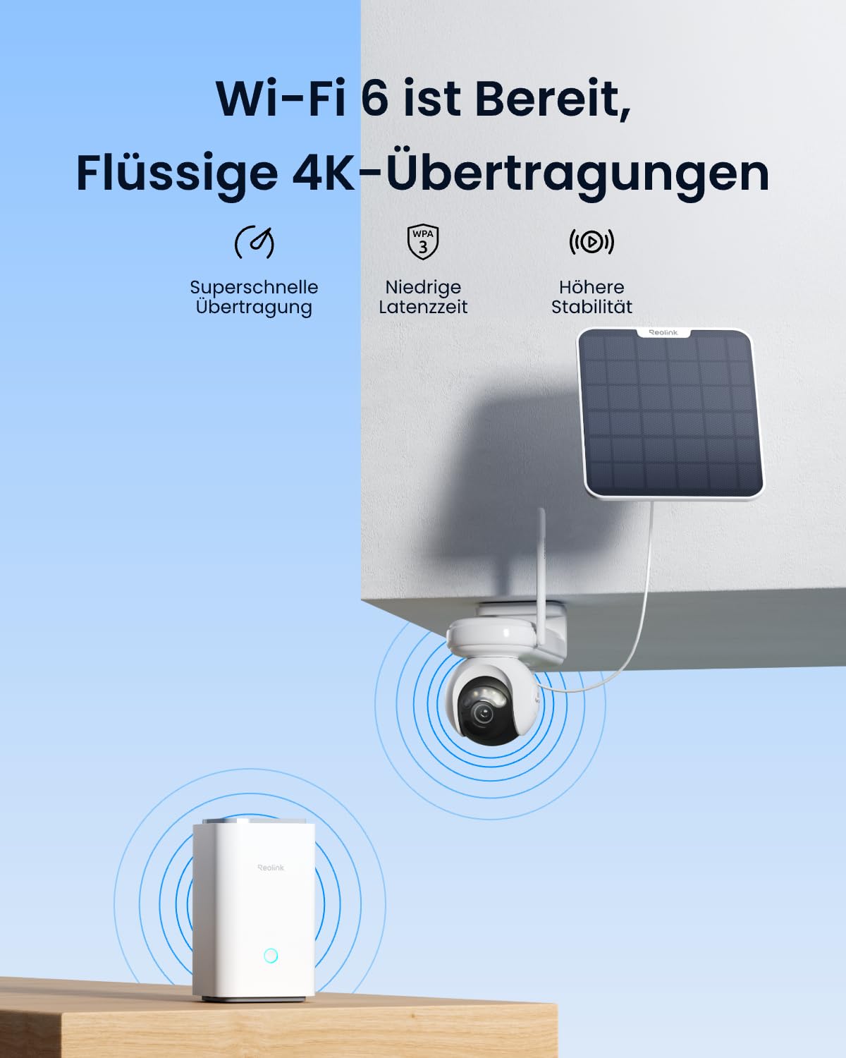 Reolink 4K Solar Überwachungskamera Aussen Akku Set, 20000mAh Akku, Auto-Tracking, ColorX-Nachtsicht, WLAN Kamera Outdoor mit WiFi 6, Lokaler Speicher, Ohne ABO-Gebühren, 2×Atlas PT Ultra mit Home Hub