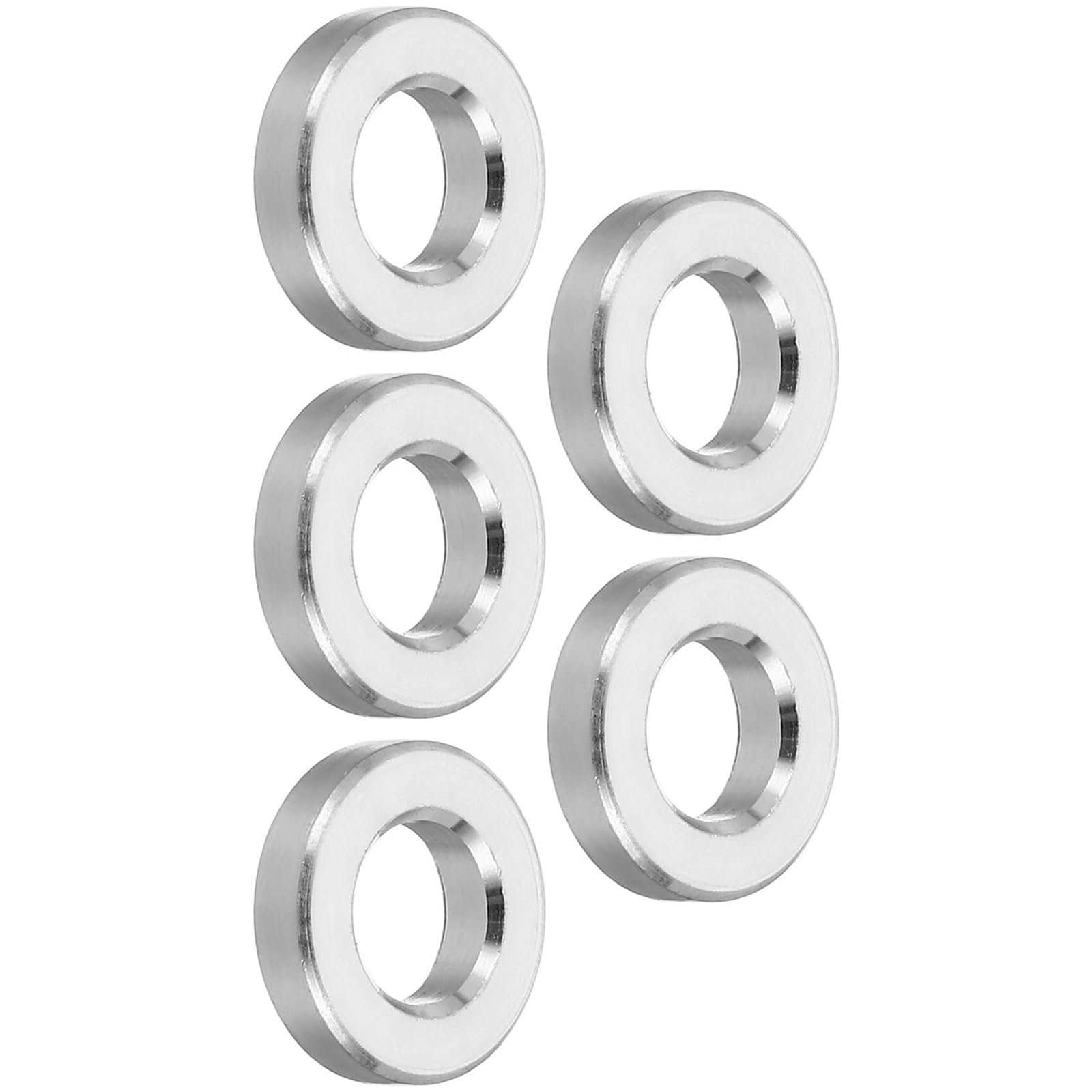 TOP-VIGOR 5Pcs M8 Aluminum Spacer, 8.2mm ID x 16mm OD x 4mm Length Metal Spacer, Round Plain Finish Spacer Screw Standoff Bushing for M8 Screws Bolts