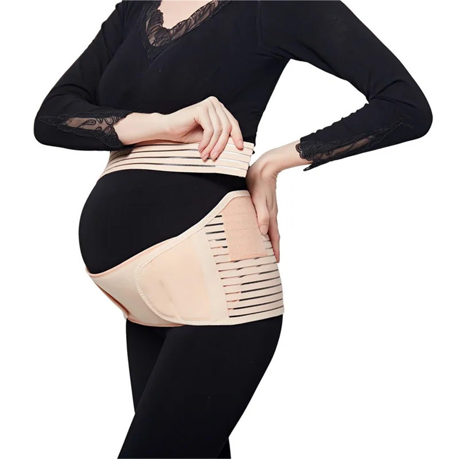 Pancera Gravidanza Sostegno alla maternità della cintura addominale | Supporto for la gravidanza con fascia for la pancia da donna for alleviare il mal di schiena(Black,XXL)