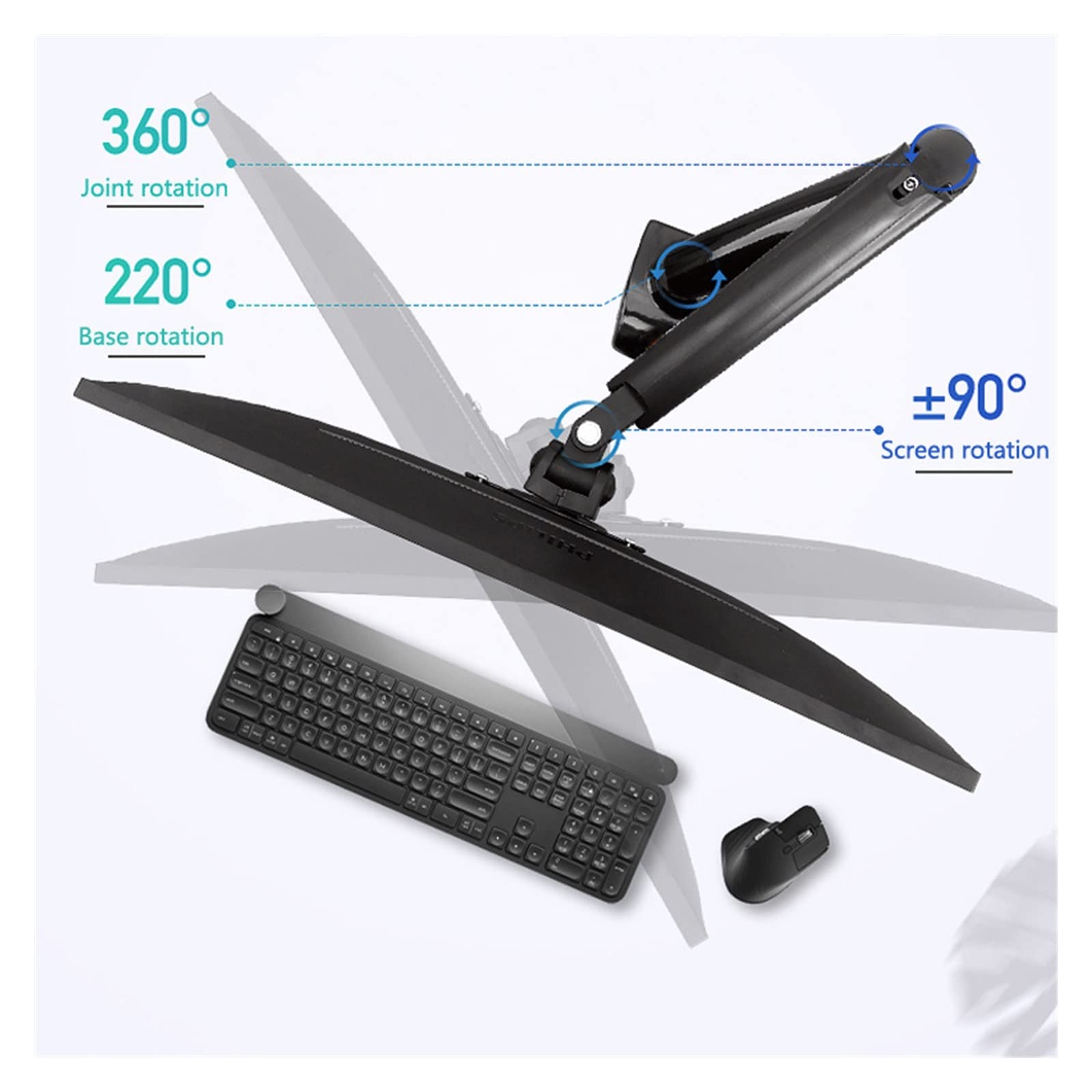 Supporto per Monitor, Supporto for monitor da 17-30 pollici for monitor da tavolo con braccio girevole da tavolo