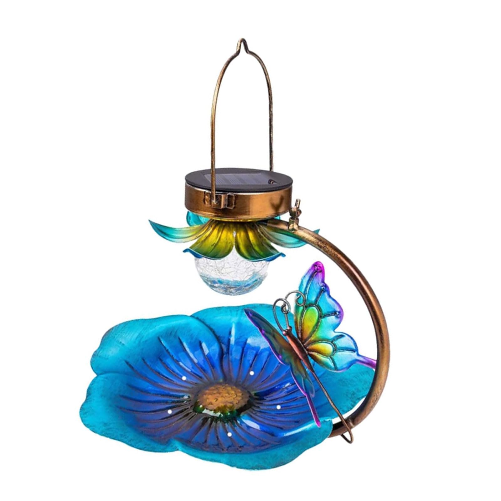 Comederos Comederos solares para pájaros en el exterior, comedero creativo para pájaros salvajes, bola craquelada, colgante de luz, comedero para pájaros, regalo Ideal para los amantes de las aves