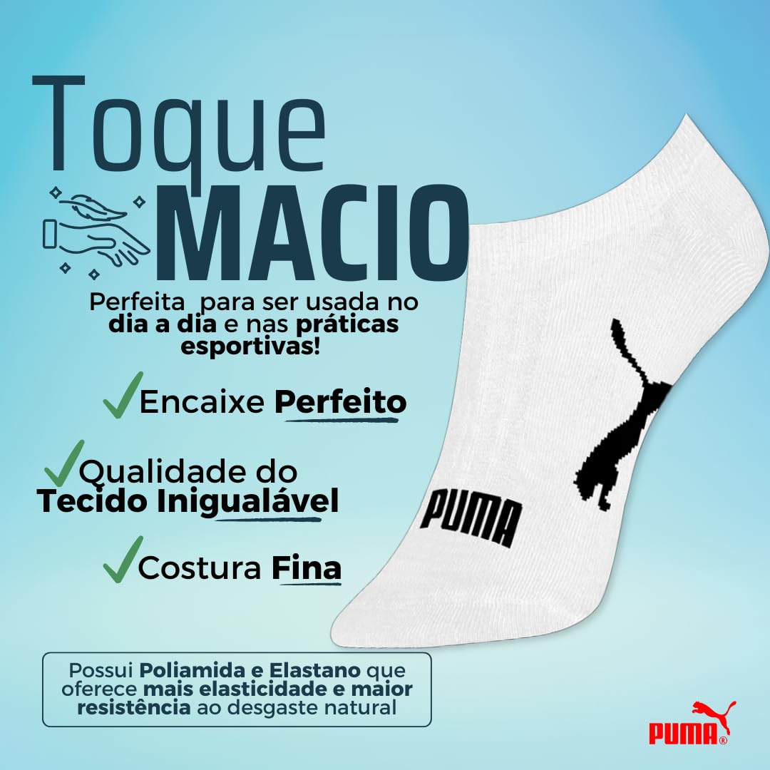 Kit 06 Pares Meia Puma Sapatilha Invisível Masculino Adulto em promoção! Veja a oferta e mais achadinhos de Moda íntima 5 Hoje é o melhor dia para comprar Kit 06 Pares Meia Puma Sapatilha Invisível Masculino Adulto com aquele preço maroto! Promoção! Aproveite a oferta! 5
