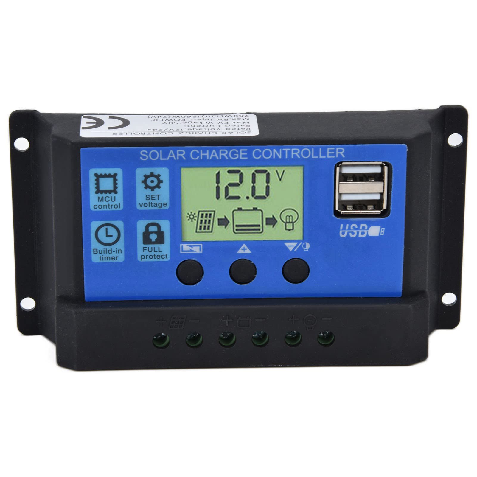 Rengue Panel Solar Monocristalino 10W con Controlador 12V Salida USB Flexible Ligero para Batería de Coche Marino RV Off Grid
