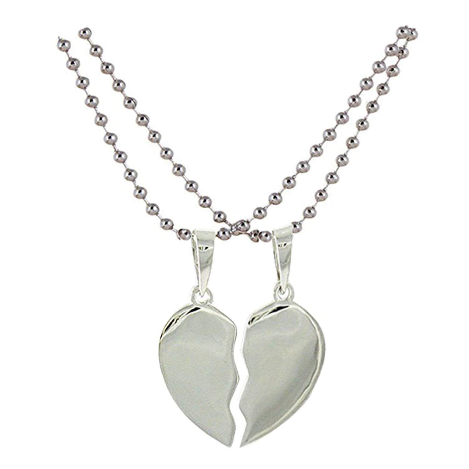 BFC-His and Hers I Love You Heart Key Matching Pendant Necklace Stainless Steel Mens Womens, 22 and 20 inch Chain, Silver, Valentine Gift Engagement Anniversary I Love You Couples Necklace Set (B07JG4VJHY) Amazon Price History, Amazon Price Tracker