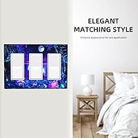 Vista 516 de Vista de ventana, isla tropical, playa, palmeras, cielo soleado, cubierta de interruptor de luz de palanca individual, placa decorativa de pared