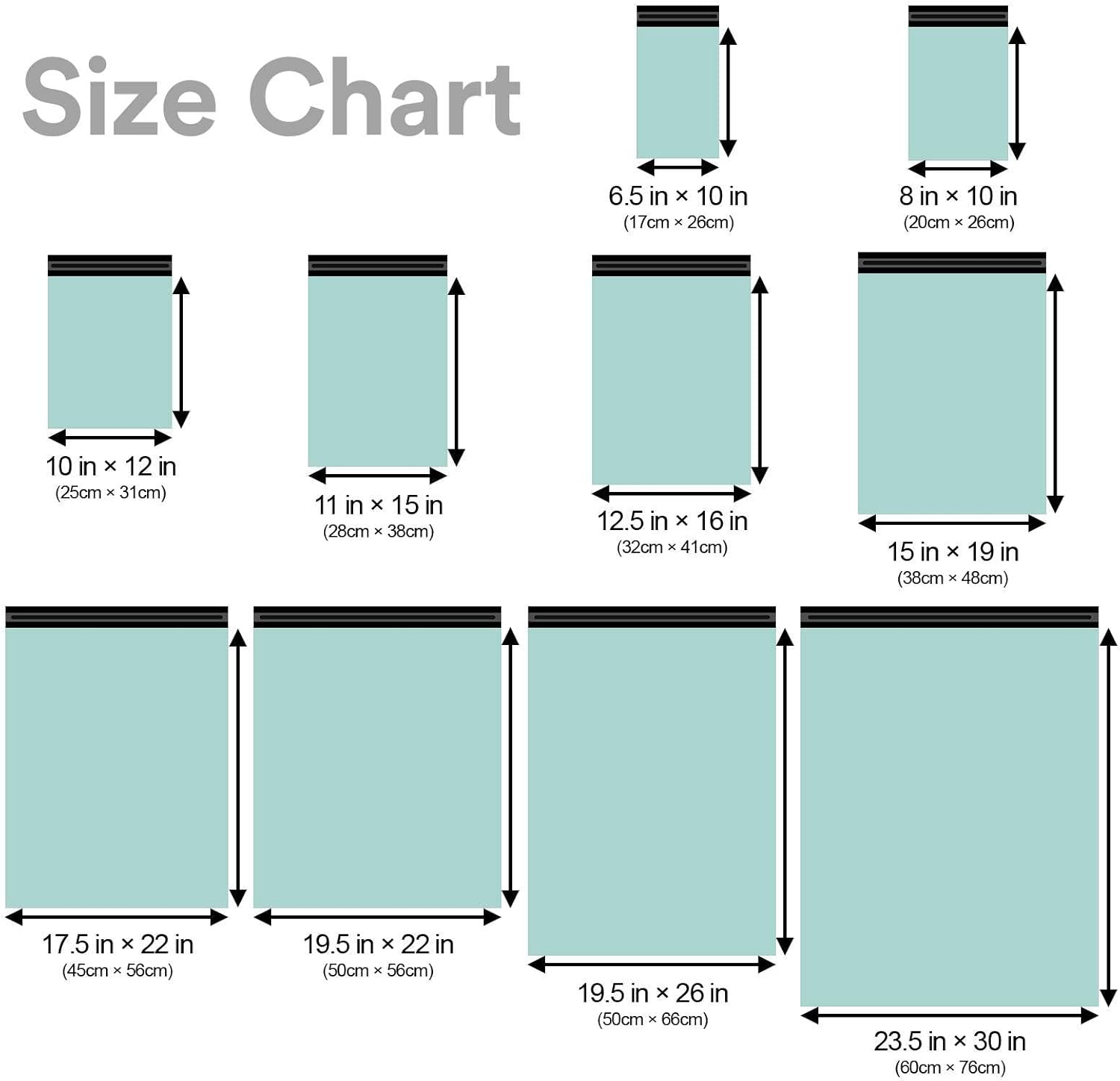 10"x12" (25cm x 31cm) 200pcs Teal Poly Bag Mailers Plastic Packaging Mailing Shipping Bag Waterproof and Tear-Proof Strong Self Adhesive Multipurpose Envelope Small Medium Large