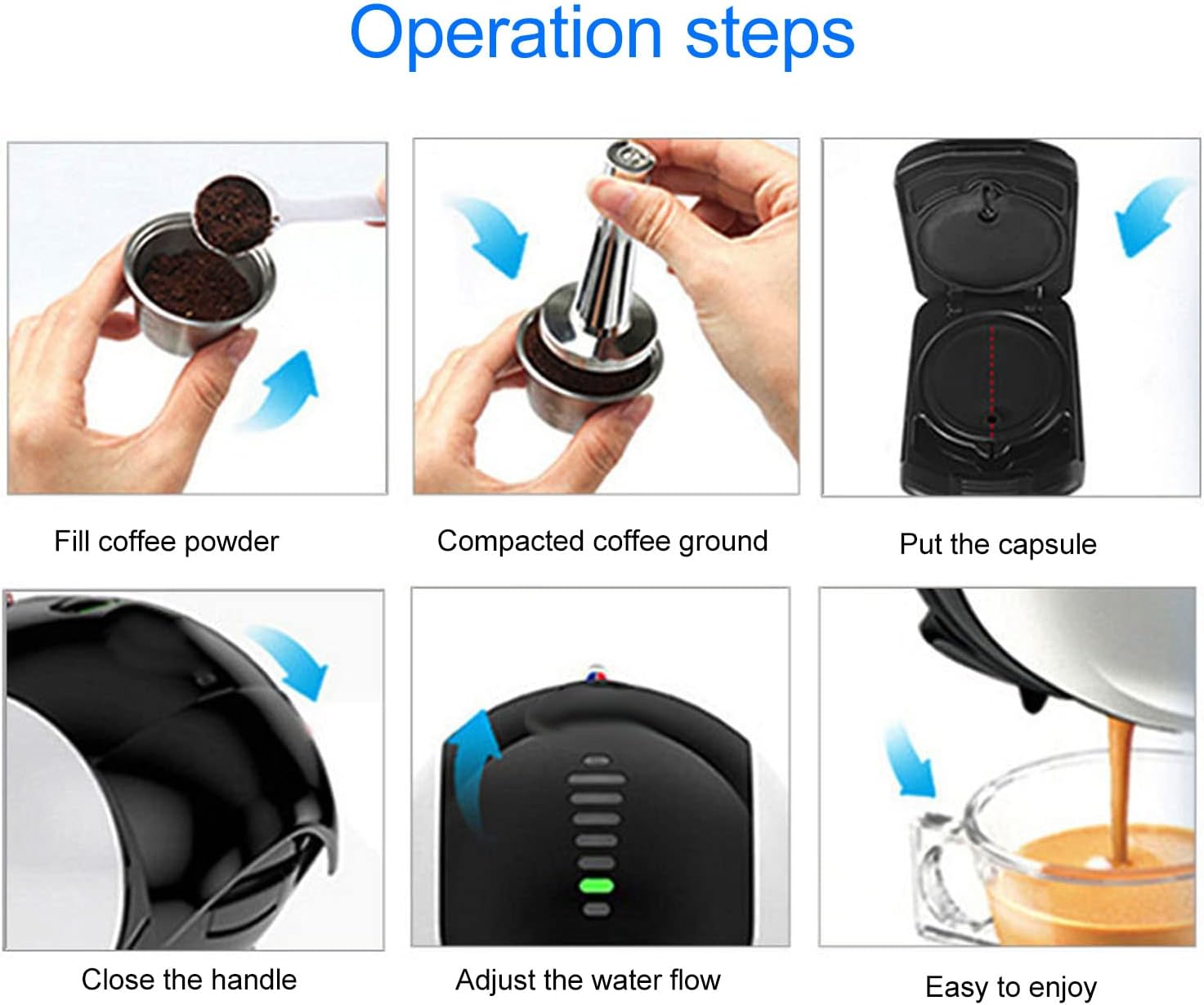 Reusable Coffee Capsules, Stainless Steel Reusable Coffee Filter Capsules for DG325 Coffee Machine