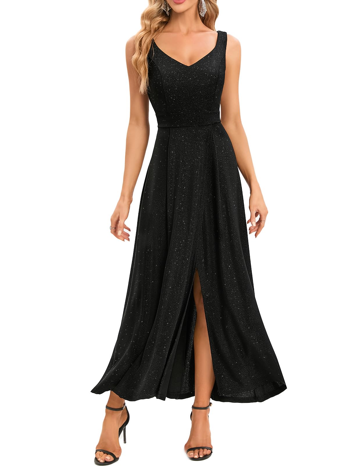 Bbonlinedress Vestido de Fiesta Cóctel para Muejeres Bada Graduación Dama de Honor Largo Cuello V