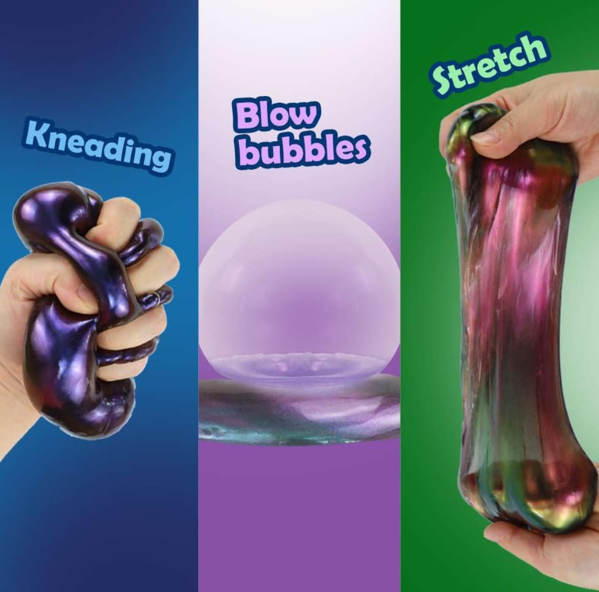 WATERELF 3Pcs Galaxy Slime Kit for Kids & Adults, Perfect for Party Favors Stress Relief Slime - Image 3