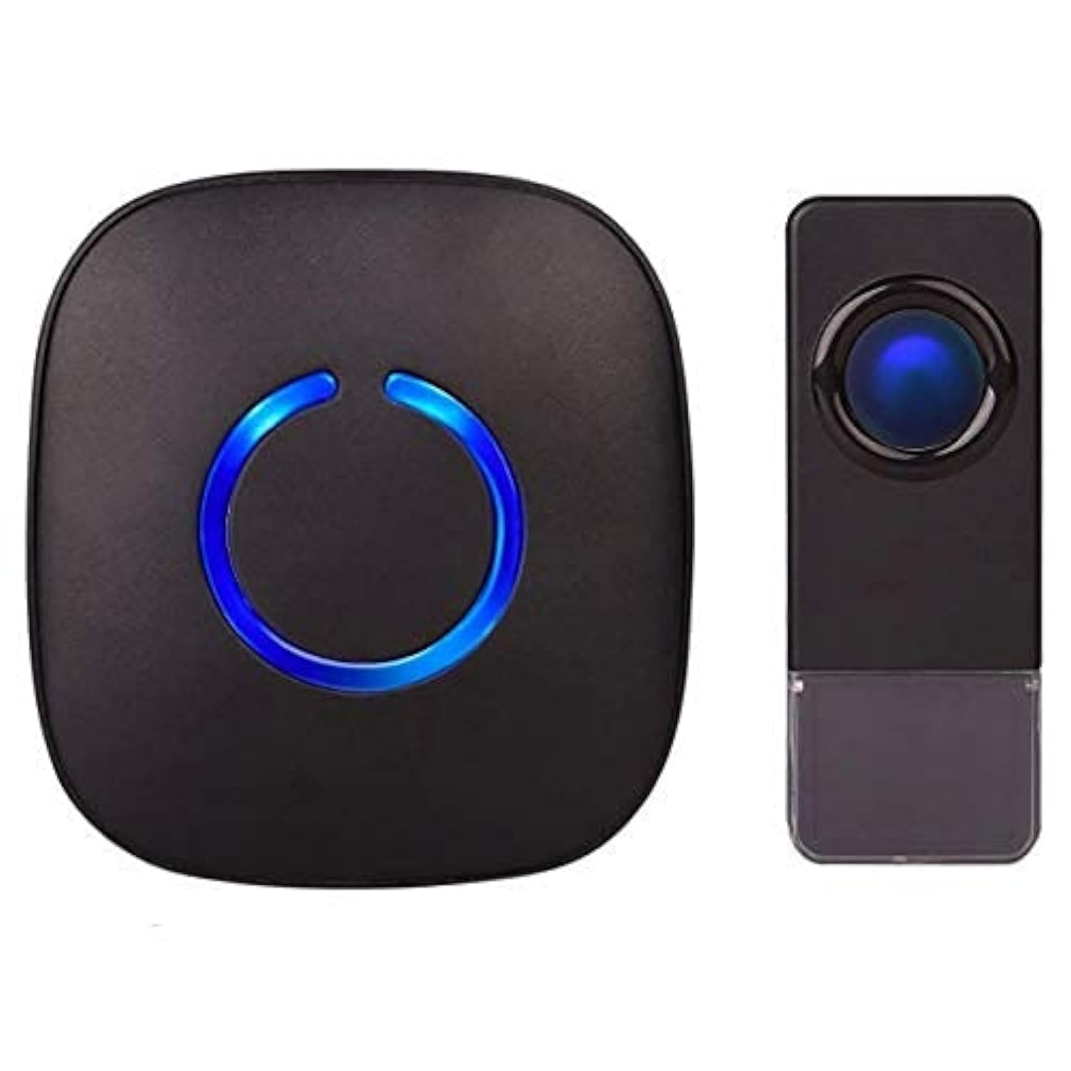 Wireless Doorbell for Home - Battery Operated, 1000 Feet, Waterproof Door Bell w/LED Flash, 1 push button + 1 receiver, Waterproof Black