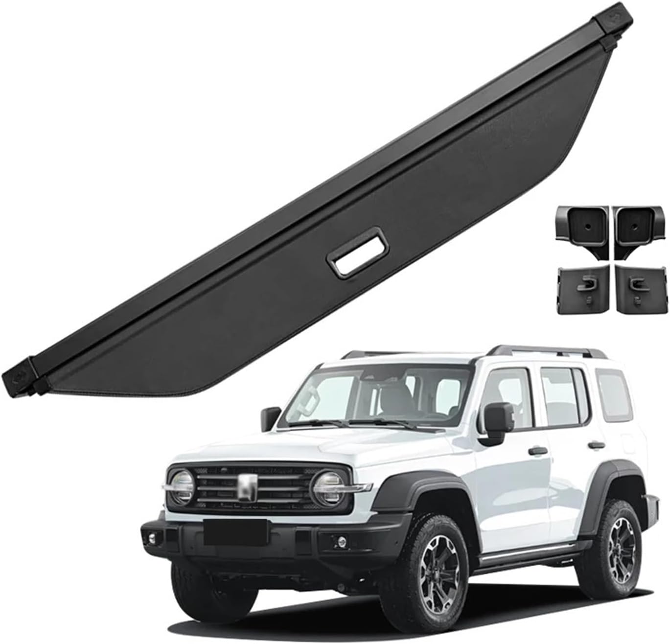 Compatible with Tank Hi4-T Retractable Trunk Cargo Cover Parcel Rack Anti-Peeping Shield Privacy Auto Interior Accessories(Canvas)