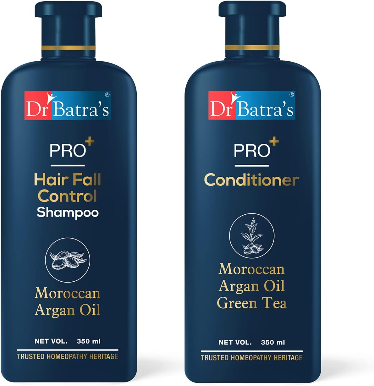 PRO+ Hair Fall Protect Shampoo and PRO+ Conditioner, Hair Fall Best Combo Products For Men & Women (350ml each, Pack of 2)