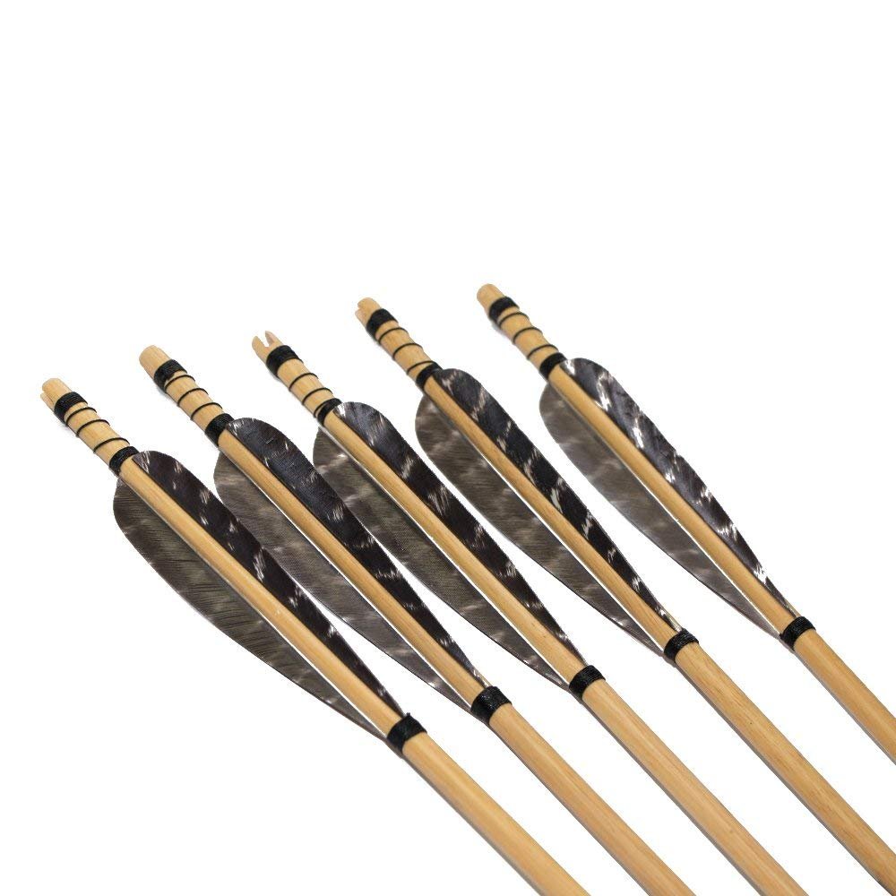 5 Flèches De Chasse Vintage Bois – Têtes Larges 3 Lames – RAULF FON DU LAC WI – 11/32 X 31