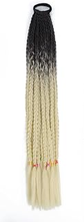 Colorful Pigtails Three-Strand Discrimination High Temperature Fiber Machine Made Dreadlocks Braids Long Ponytail for Girl (B34)