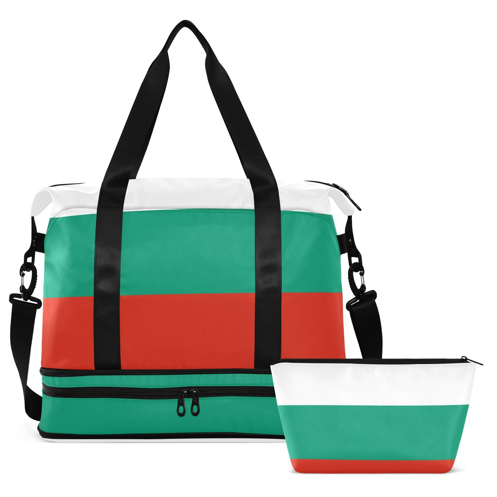 Flag Bulgaria Bolsa de viaje de fin de semana con bolsillo húmedo, correa ajustable, bolsa grande para gimnasio plegable para hombres y mujeres