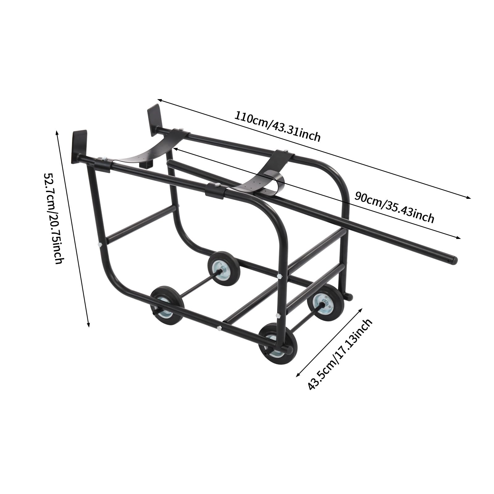 Carrello a tamburo, portata 272,15 kg, in acciaio, per barili da 208,2 l, per officine, fabbriche, garage, 110 x 43,5 x 52,7 cm