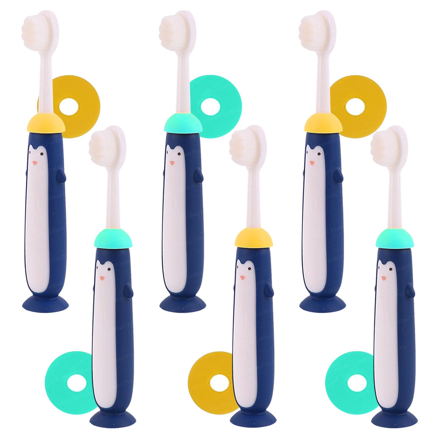 FunBlast Kids Toothbrush Pack of 6 - Cute Microfiber Soft Tooth Brush, Manual Toothbrush for Kids, Boys and Girls, Extra Soft Bristles Toothbrush for 3-6 Years old Children (Multicolor)-image-40
