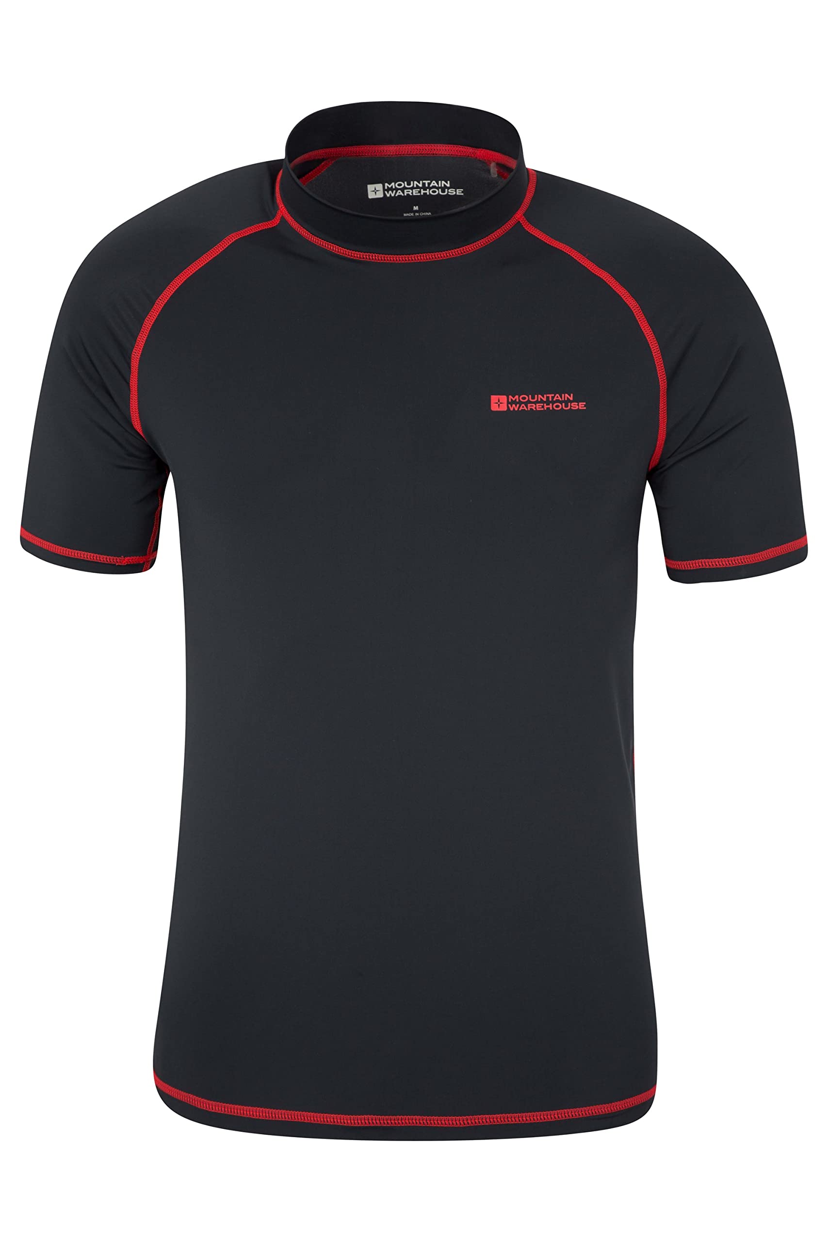 Mountain Warehouse Men's Black Uv Rash Vest - Lightweight, Quick Drying & Stretchy T-Shirt With Upf 50+ & Flat Seams - For Spring Summer, Beach, Swimming, Water Sports 3XL