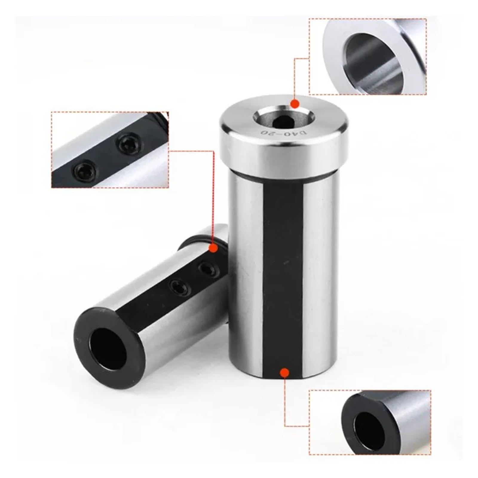 Adaptador de enchufe para torno y fresadora CNC Manga de torno, herramienta de torneado reductora, D20, D25, D32, D40, guía de torno CNC, 6, 8, 10, 12, 14, 16, 18, 20, 25, MT1, MT2, MT3, MT4(D40-20mm)