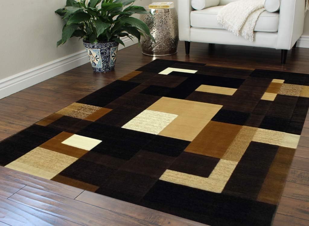 Modern Chocolate Area Rug #560 Extacy (5 Ft. X 7 Ft.)