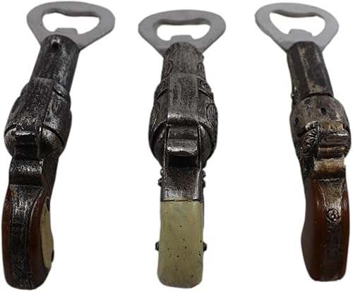 Miniatura 4 de Ebros Gift Paquete de 3 pistolas rústicas rústicas del viejo mundo proscrito vaquero doble seis disparadores revólver pistolas de soda, cerveza,