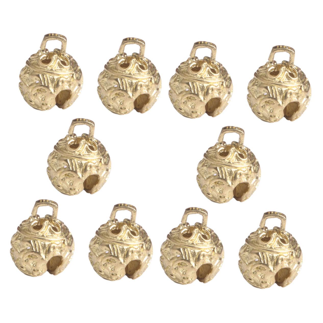 MAGICLULU 10 Set Piccolo Portachiavi Arredamento Campanellini Per L'artigianato Natale Campane in Miniatura Per L'artigianato Campana Sospesa Ottone Golden 10 Pezzi * 10