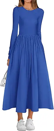 BTFBM Casual Long Sleeve Dresses Spring Dresses 2025 Wedding Guest Dress Midi Dress Flowy Bohemian Long Dress