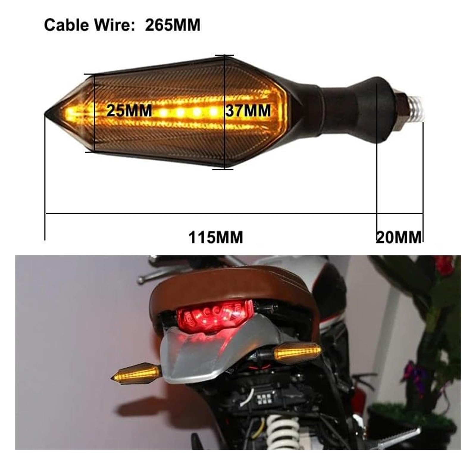Indicatore Direzione Moto per Yamaha per Tricity 300 2835SMD Indicatori di Direzione per Motocicletta Luce Lampeggiante Indicatore LED Marcia(4pcs Yellow a)