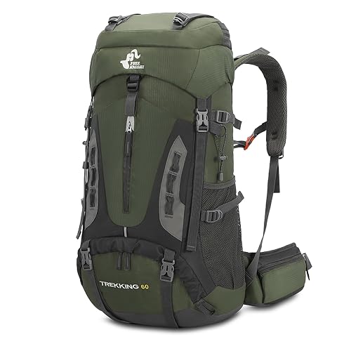 Bseash 60L Hiking Camping Backpack (Army Green)