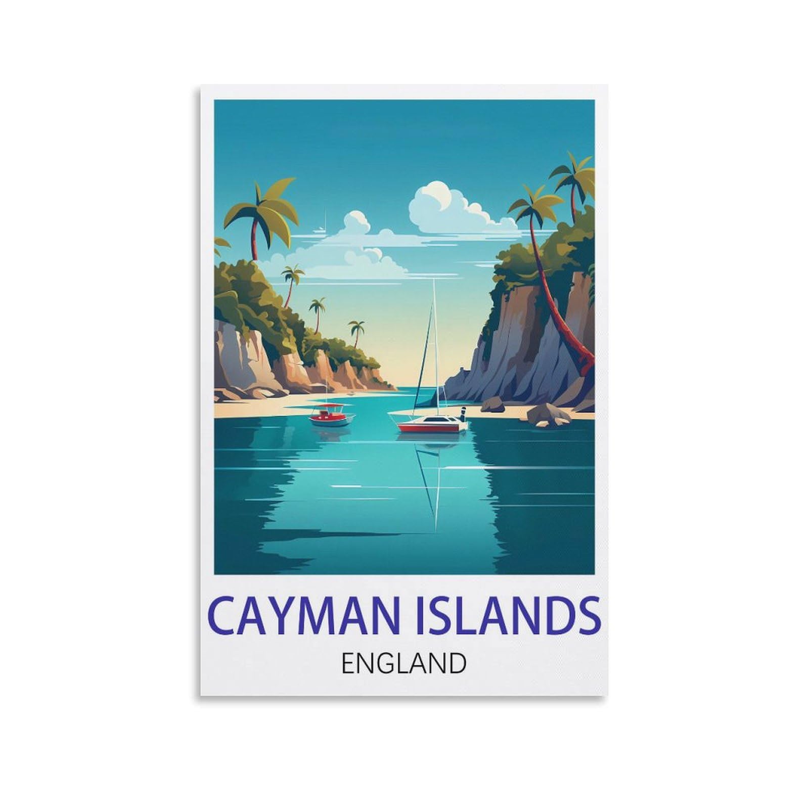 EZMLFA Diamond Painting Kits for Adults,Cayman Islands England 5D Diamond Painting Kit for Adults Beginners, DIY Full Round Drill Gem Art Kits for Home 50x60cm
