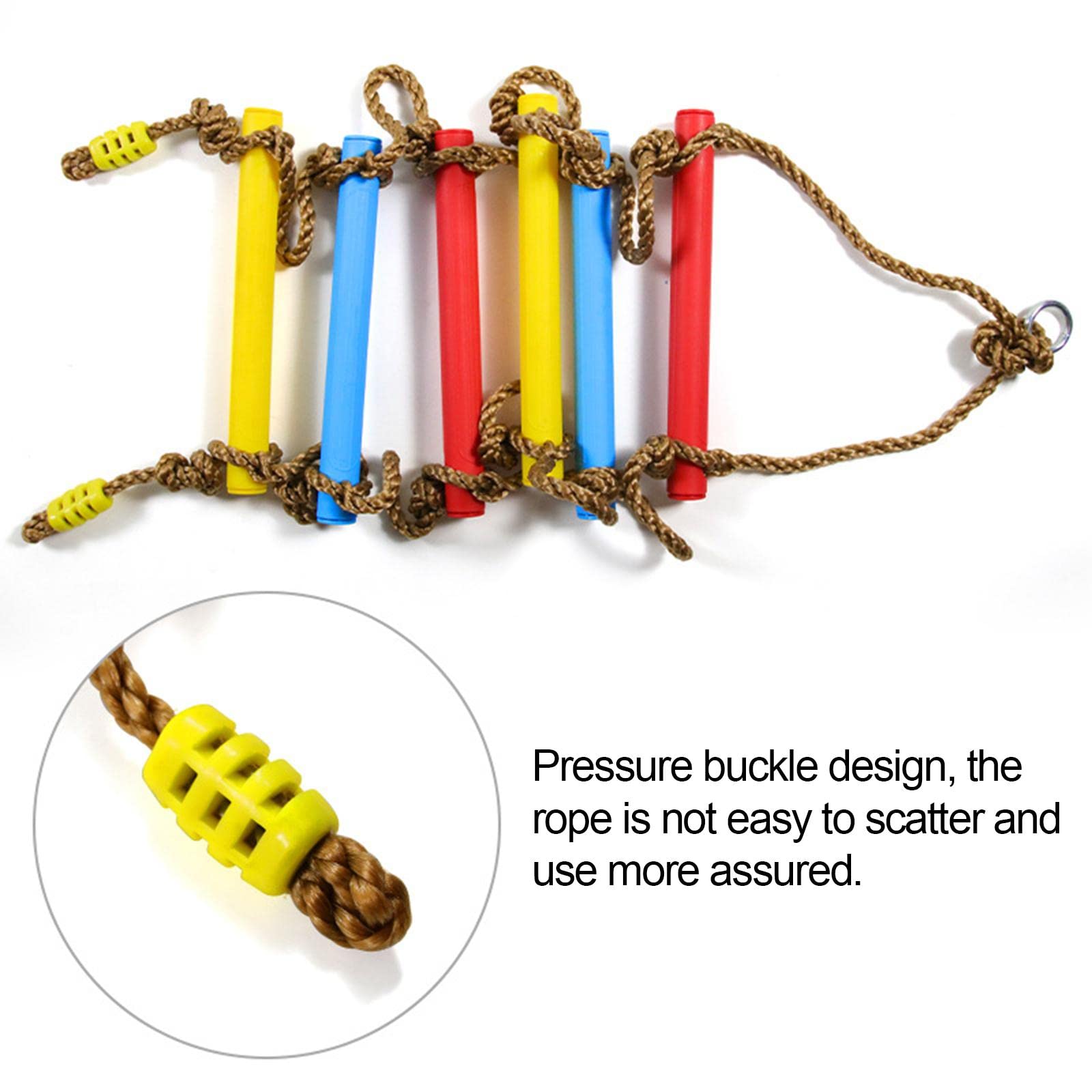 Escalera de Cuerda para Escalar para Niños Seis Peldaños Colgantes Juguete Educativo Multifuncional Equipo para Juego Activo Apropiado para