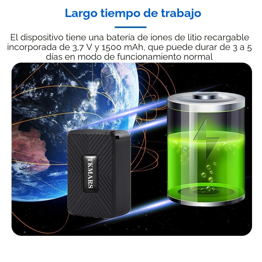 TKMARS Localizador GPS para Coche, Alarma Moto, Mini Rastreador GPS Alarmas Múltiples Antirrobo Puede ser Utilizado en Coche,Anciano,Niños,Mascota,Impermeable,con Imán,Electric - Fence