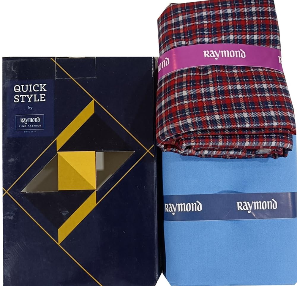 raymond fabrics Raymond Quick Style Men's Cotton Plaid Shirt Fabric, Check Pattern, Fine Fabrics Collection-picture-37