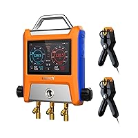 Vista 13 de Elitech Medidor de colector digital de 4 válvulas HVAC con mangueras de refrigerante, medidor de micrón de vacío, abrazaderas de termómetro