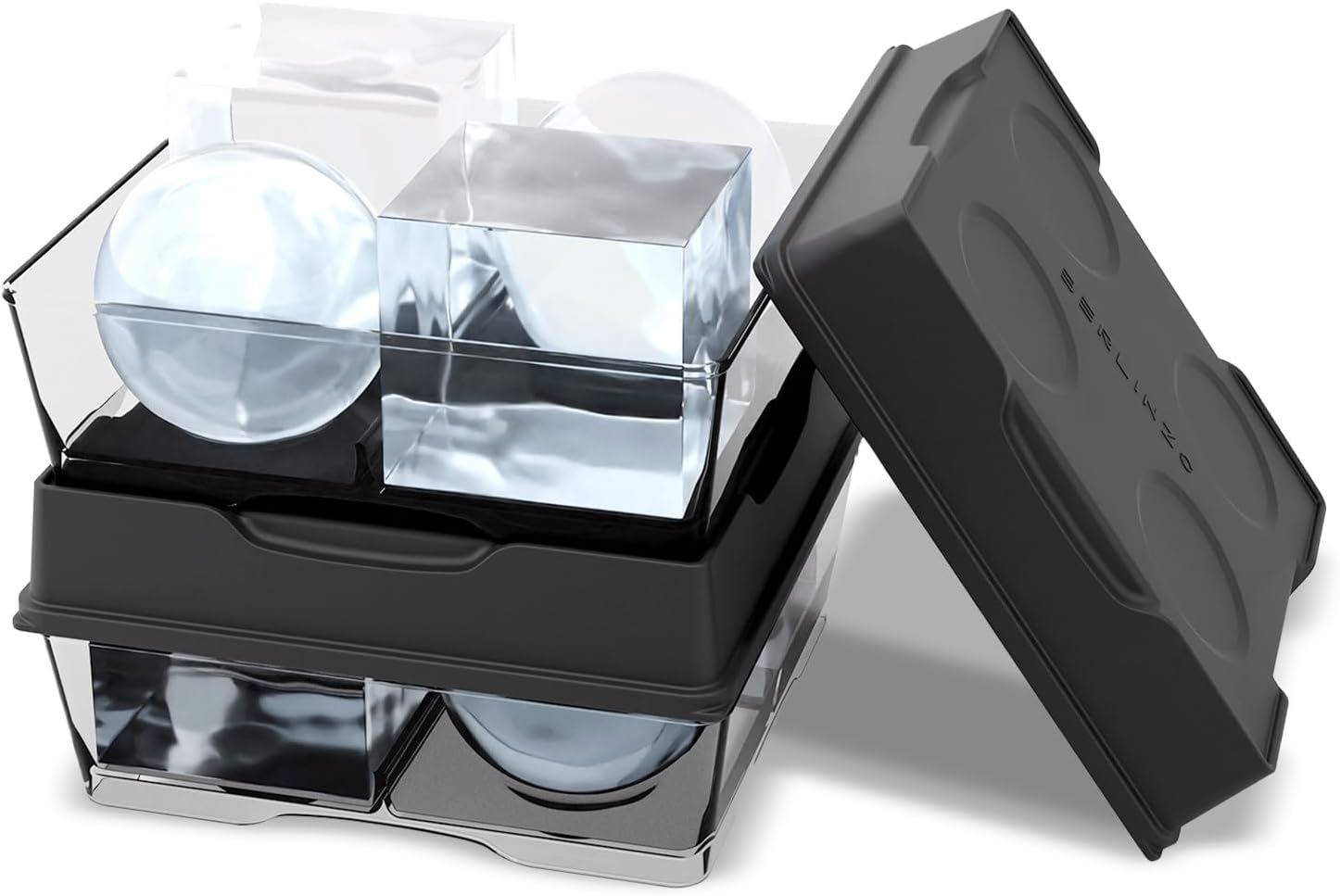 Berlinzo Ice Storage Container with Lid for Ice Balls