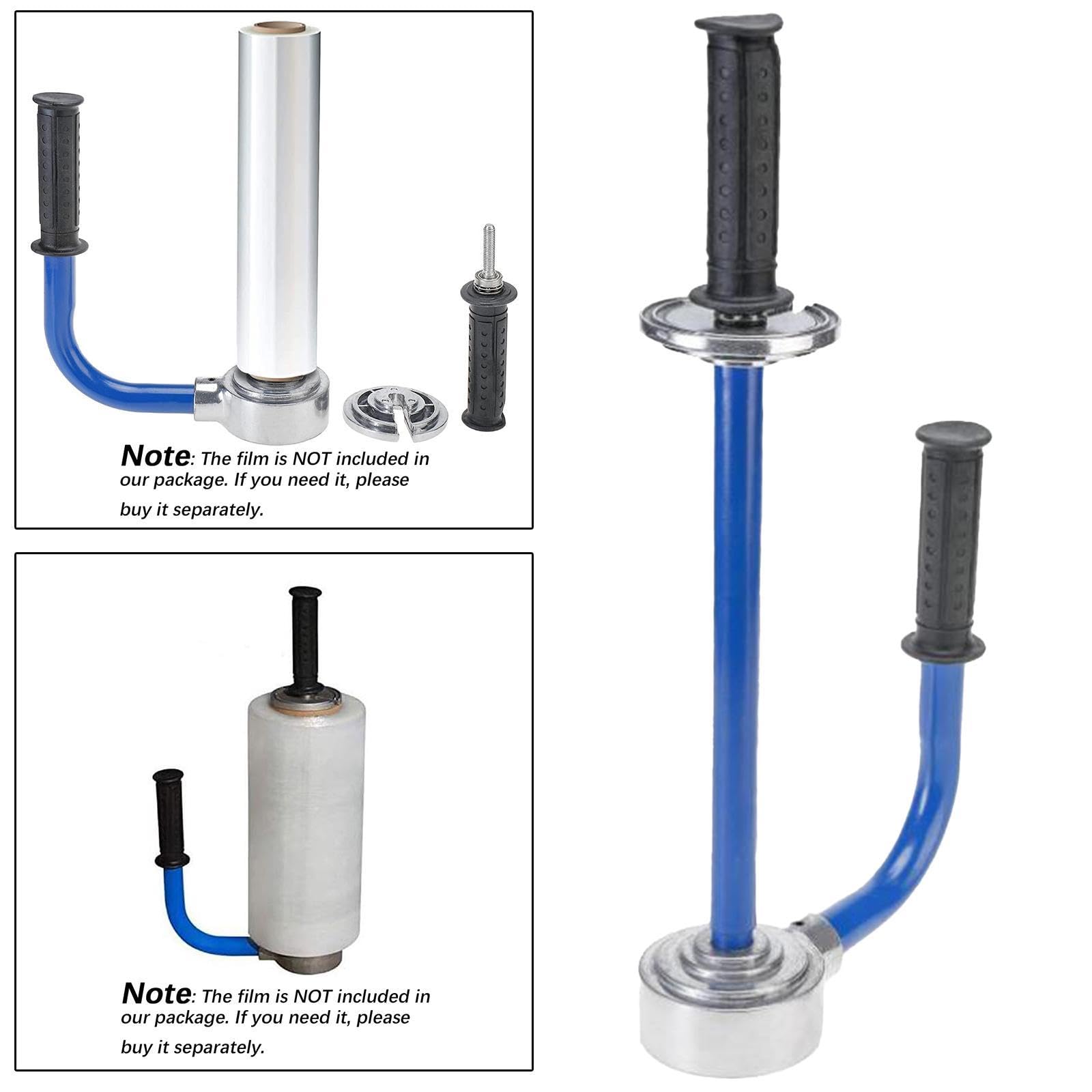 Paletizador Manual Dispensador Envolvedora Portátil Máquina Envolvente Palet Film con Estructura de Hierro Ajustable Y Instalación Sencilla Apto para, AZUL