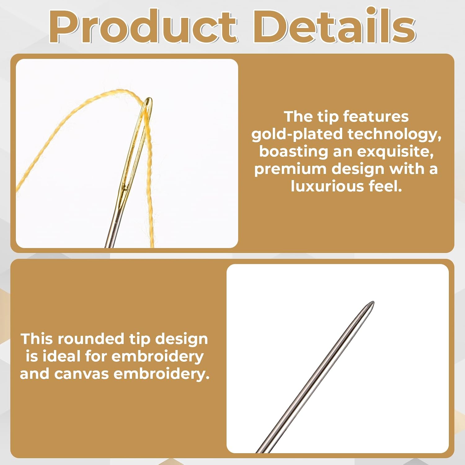 30PCS Cross Stitch Needles Size 24, Large Eyes Supplies Hand Sewing Needle | Stainless Steel Embroidery Needles with Box for Hand Sewing Cross Stitching DIY Sturdy