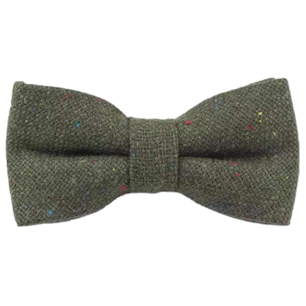 Db Dickie Bow Men's Olive Luxury Pre-Tied And Fully Adjustable Wool Bow Tie ( Green) - Suitable For Formalwear, Office, Weddings, Parties, Grooms & Grooms Outfits