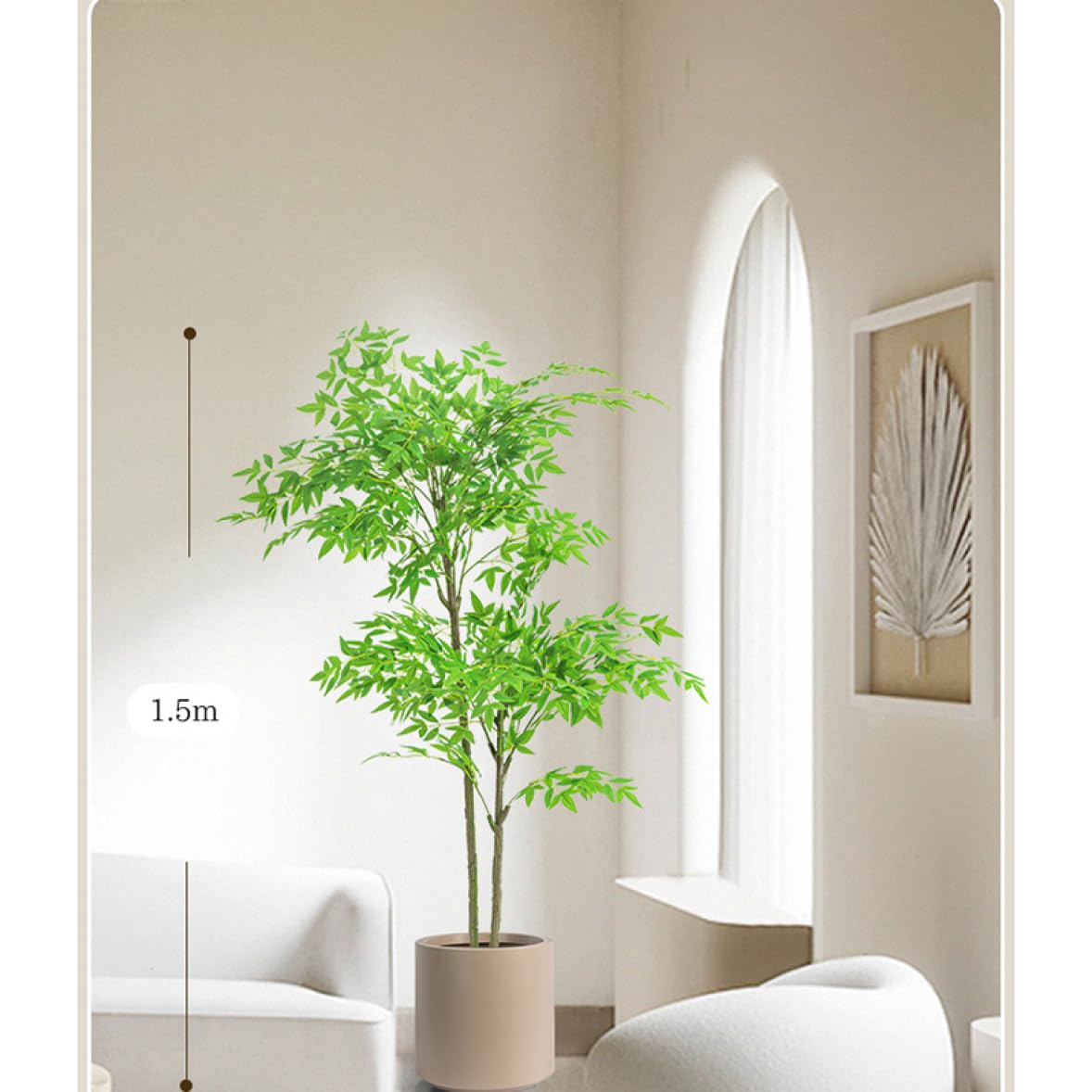 人工観葉植物 約150cm 白い鉢付き 人工観葉植物 約150cm 白い鉢付き