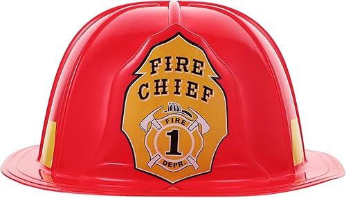 SEWACC Sombrero de bombero para adultos, casco de bombero de plástico para niños, sombrero de jefe de simulación, sombrero de seguridad para cosplay
