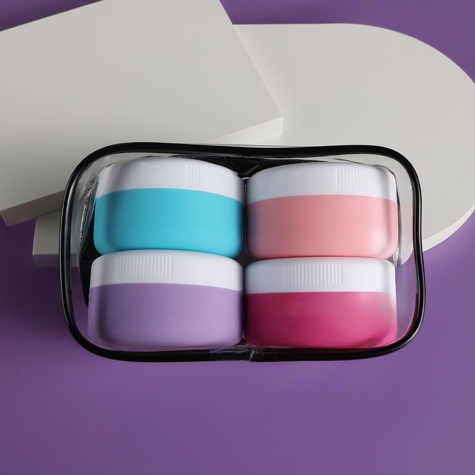 Set da viaggio 8 pezzi, articoli toeletta, contenitori in silicone a