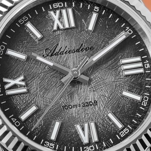 Image of ADDIESDIVE 10.6 MM Luxury Watches for Men Women Roman Numerals Synthetic Sapphire VH Sweep Second Fluted Bezel Casual Wear Unisex Watch