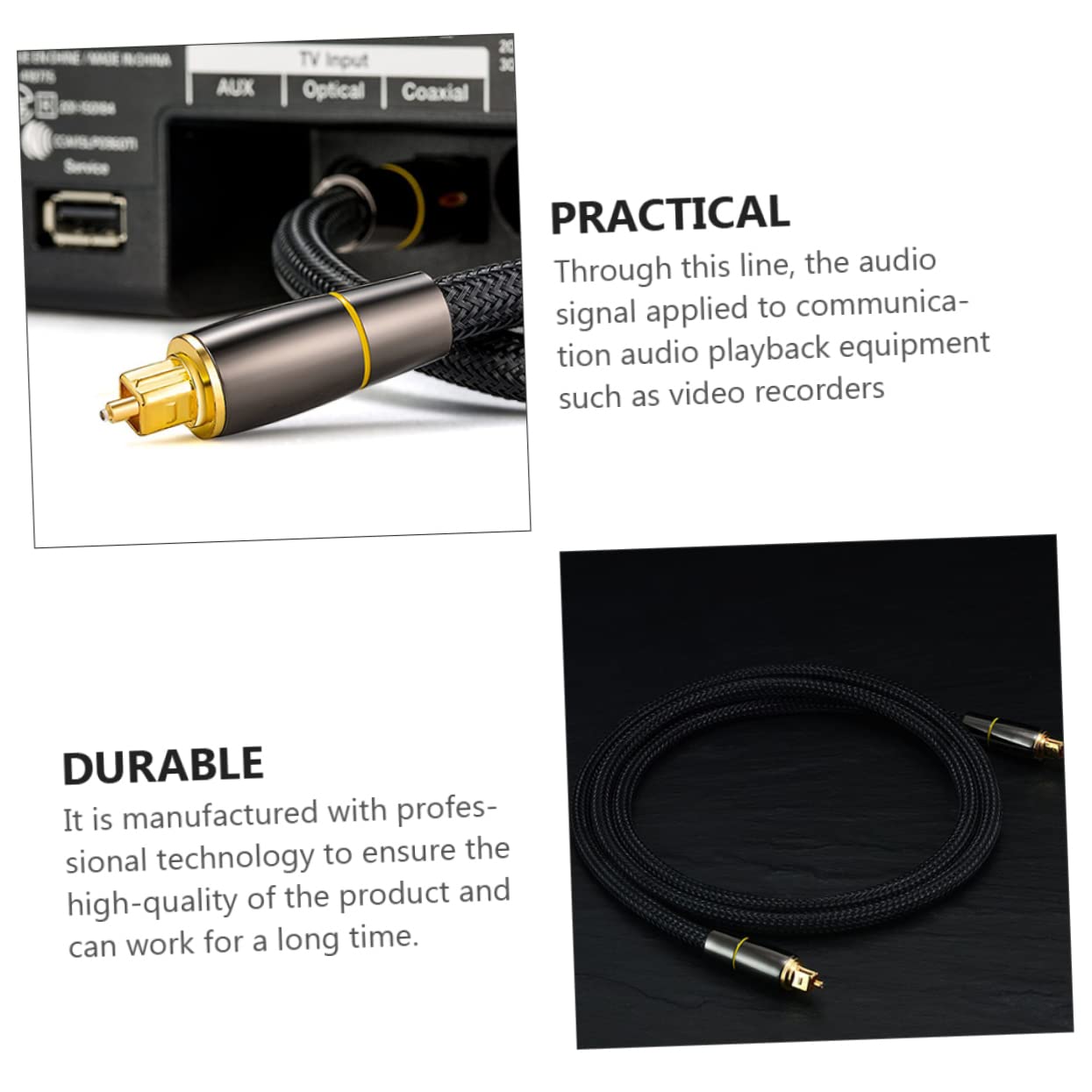 DOITOOL Cavo Ottico Audio Digitale Nero da 15m in Fibra Ottica Copertura Protettiva Alta Durabilità e Resistenza per Videoregistratori e Casse Acustiche