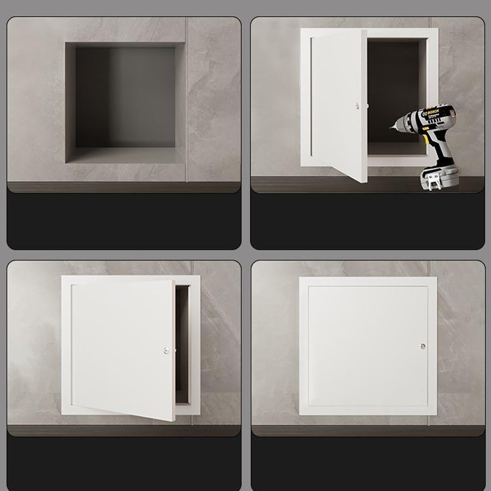 Zintegrowana osłona drzwi wejściowych na ścianę/sufit, klapa dostępu do