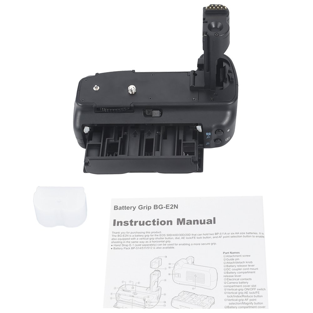 DSTE Multi-Puissance Vertical Batterie Poignée Titulaire pour Canon EOS 20D 30D 40D 50D DSLR Caméra comme BG-E2N avec 2-pack BP-511