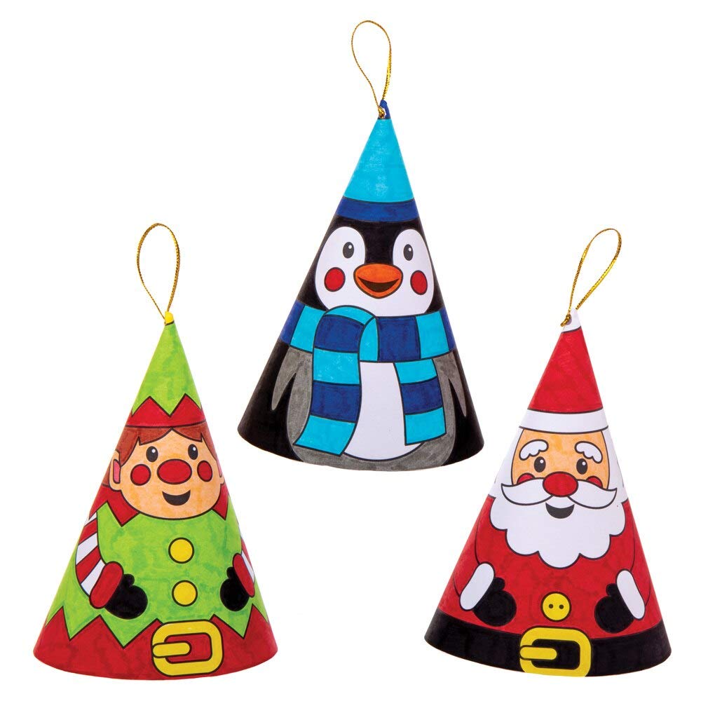 Baker Ross FC178 Decorazioni Natalizie Per Finestra Da Colorare – 12 Pezzi, Kit Artigianale Per Bambini, Tema Natale, Dimensioni 15x18 Cm