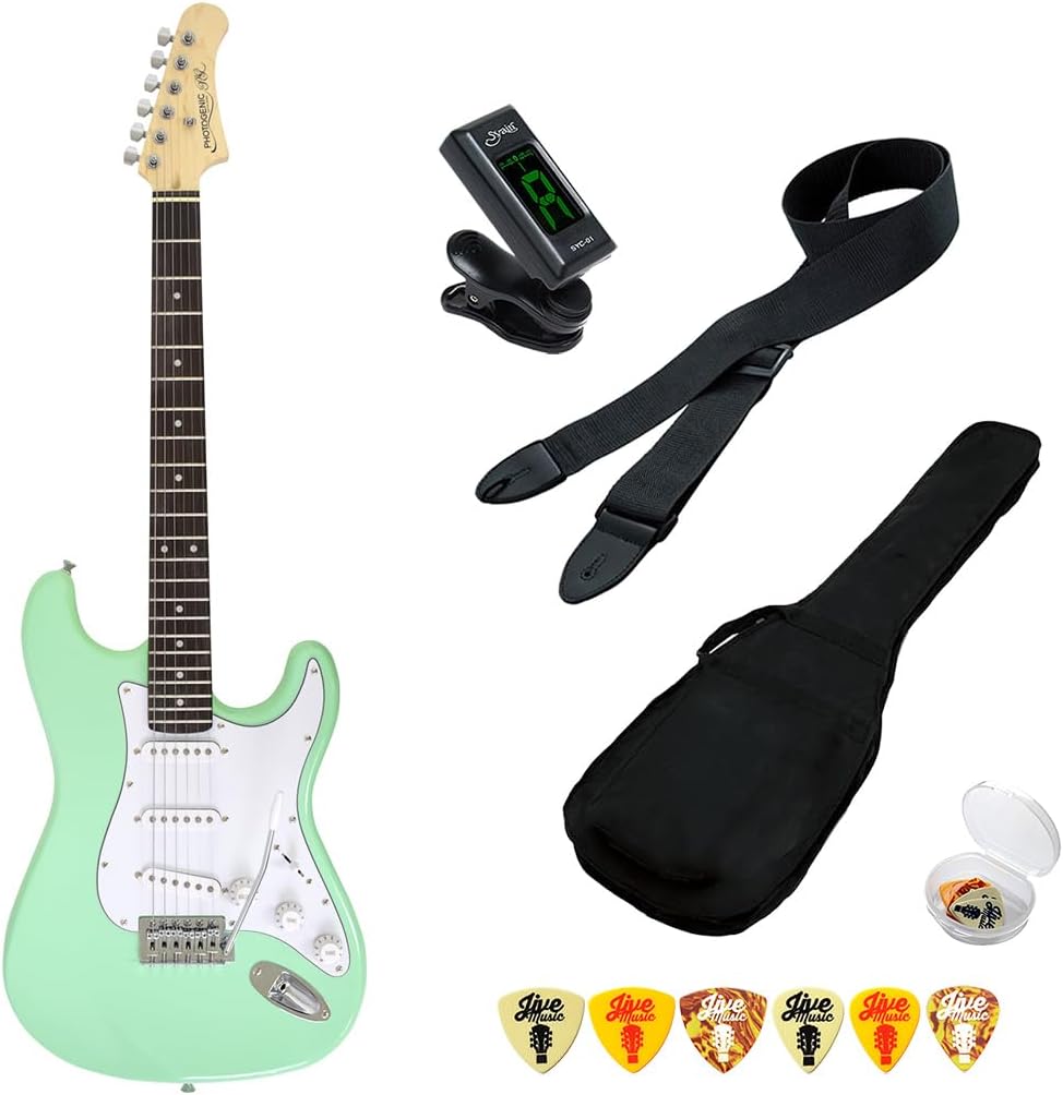 アーム・ソフトケース付き ストラトタイプ エレキギター ブラック