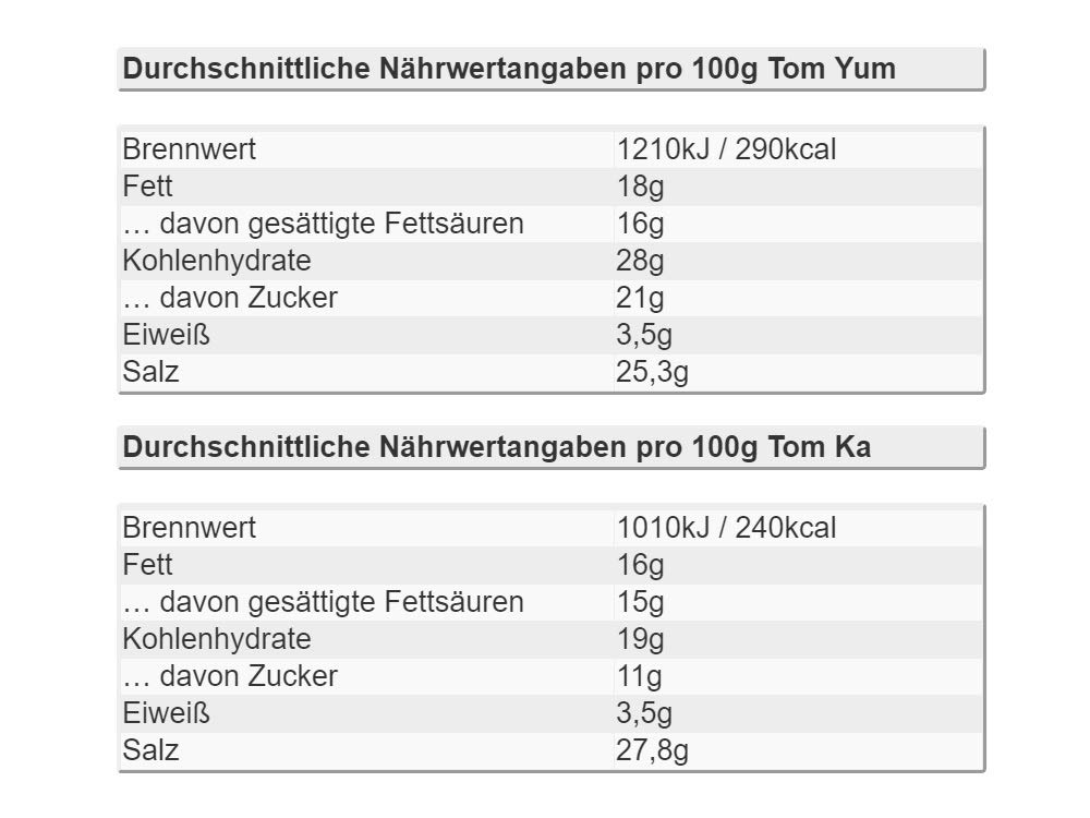 Pamai Pai® Zestaw: 2 x 400 g Lobo Pasten Tom Ka und Tom Yum Thai Gotowanie pastę na przyprawy
